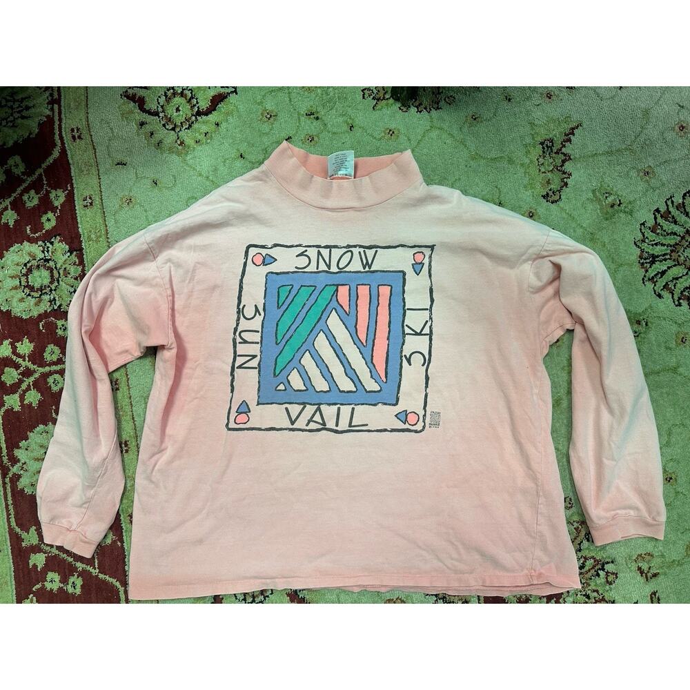 Vintage 1989 Vail Colorado Ski Shirt Fresh Produce 80s Snow Graphic USA